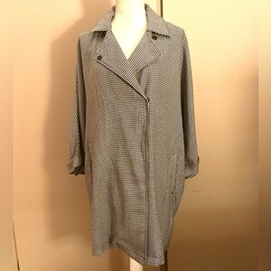 Women’s Black and White Checkered Coat